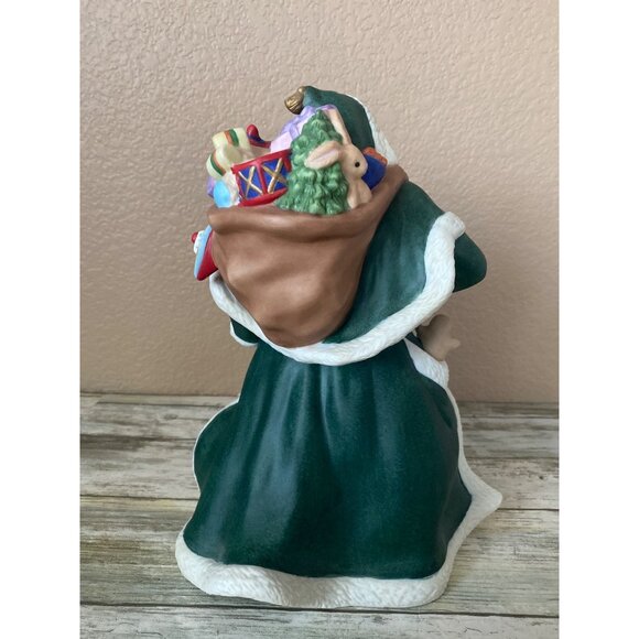 Lenox Victorian Santa Figurine 1993 Fine Porcelain Christmas Decoration Green Co - Picture 5 of 13